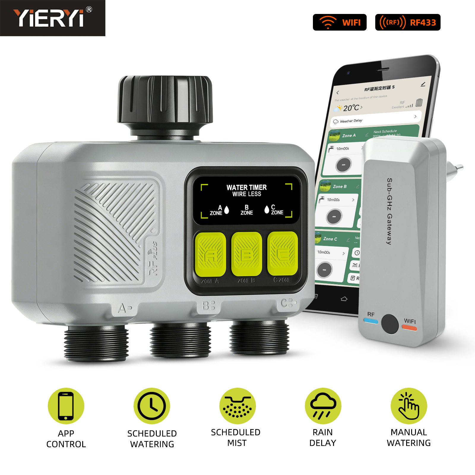 Yieryi 3-Zone Smart Water Time - Smart Garden Zone incelemesi ve fiyatı