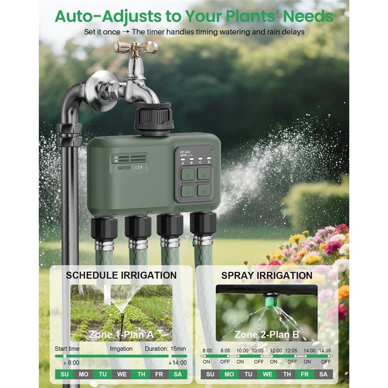 A37T-Wifi Water Timer 4 Zone F - Smart Garden Zone incelemesi ve fiyatı