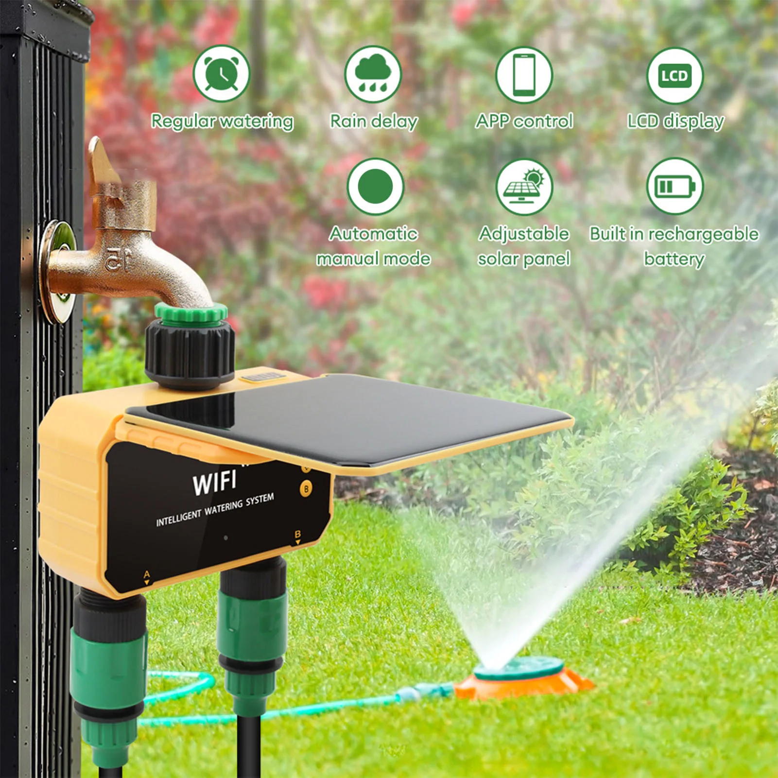 Solar WiFi Smart Irrigation Ti - Smart Garden Sprinkler incelemesi ve fiyatı