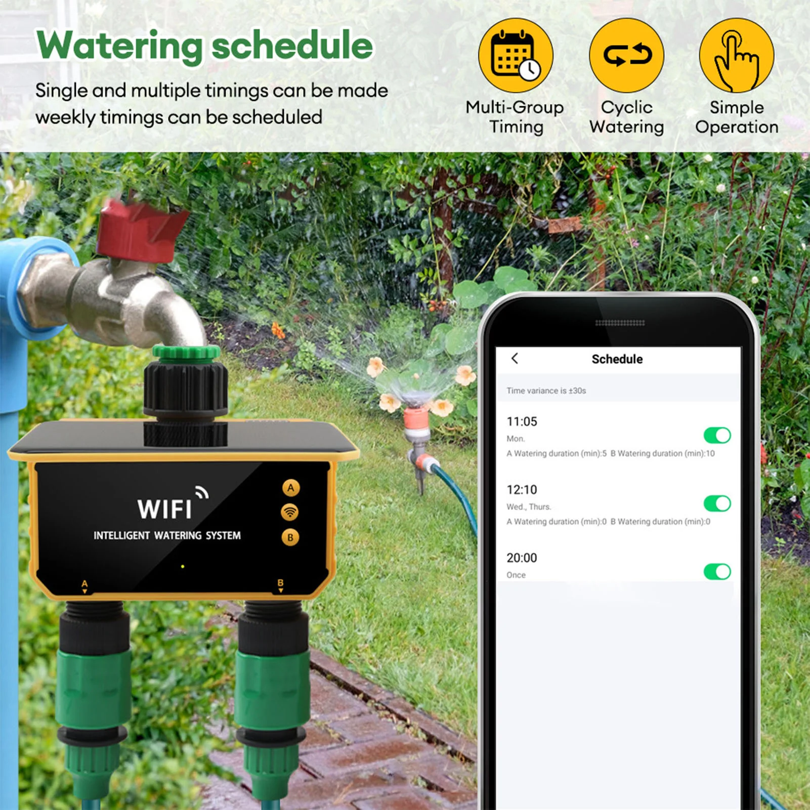 Solar WiFi Smart Irrigation Ti - Smart Garden Sprinkler incelemesi ve fiyatı