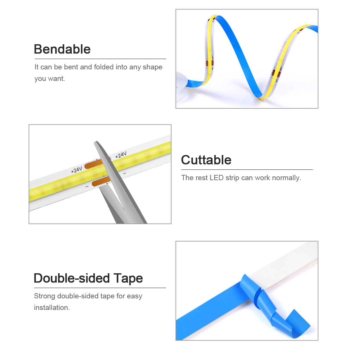 3M 5M 10M 24V COB LED Strip Li - Smart Garden Outdoor incelemesi ve fiyatı
